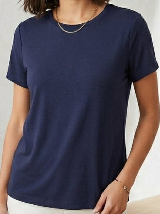 LOFT Tops - Loft NWT Navy Blue Short Sleeve Everyday Tee - Size XL